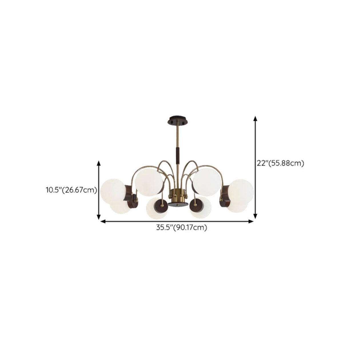 Modern Brass Globe 6-Light Chandelier Adjustable Height Image - 17