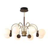 Modern Brass Globe 6-Light Chandelier Adjustable Height Image - 5