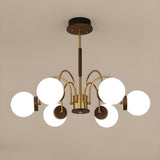 Modern Brass Globe 6-Light Chandelier Adjustable Height Image - 7