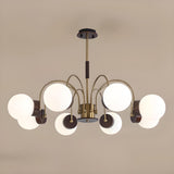 Modern Brass Globe 6-Light Chandelier Adjustable Height Image - 8