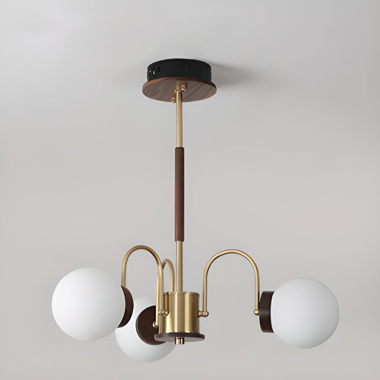 Modern Brass Globe 6-Light Chandelier Adjustable Height Image - 9