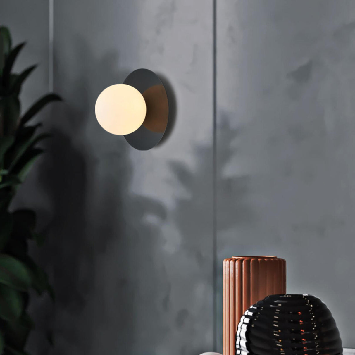 Modern Brass Globe LED Vanity Wall Light Fixtures Image - 6