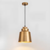 Modern Brass Gold Finish Dome Metal Pendant Lights Set Image - 10