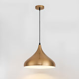 Modern Brass Gold Finish Dome Metal Pendant Lights Set Image - 13