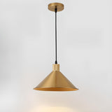 Modern Brass Gold Finish Dome Metal Pendant Lights Set Image - 15