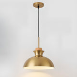 Modern Brass Gold Finish Dome Metal Pendant Lights Set Image - 17