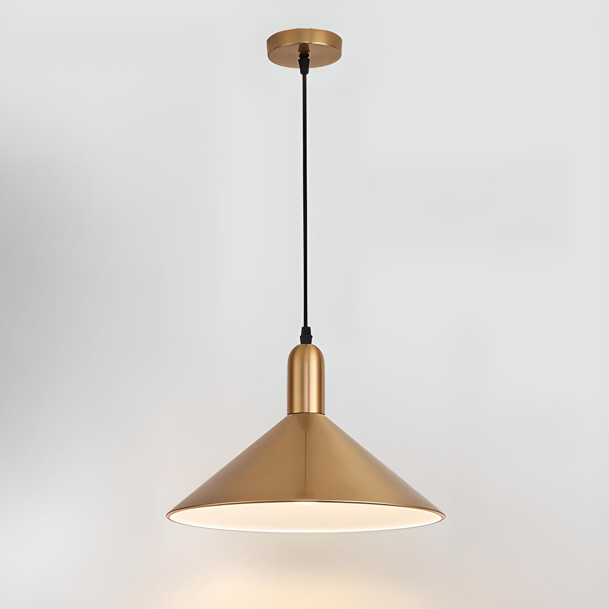 Modern Brass Gold Finish Dome Metal Pendant Lights Set Image - 18