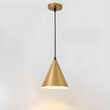 Modern Brass Gold Finish Dome Metal Pendant Lights Set Image - 19