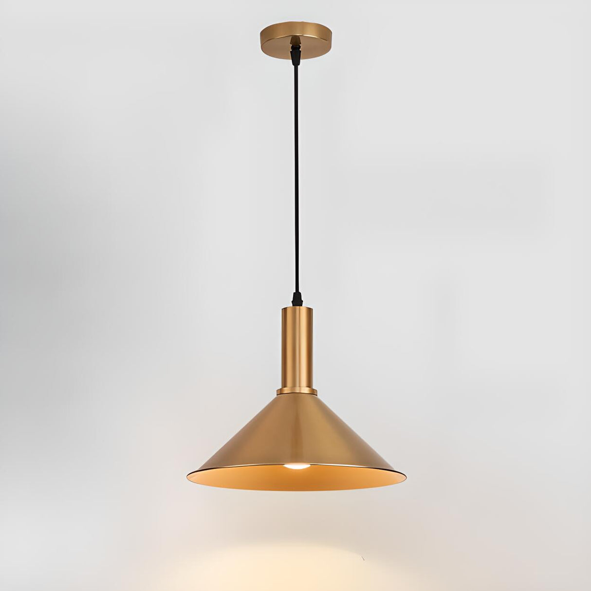 Modern Brass Gold Finish Dome Metal Pendant Lights Set Image - 22