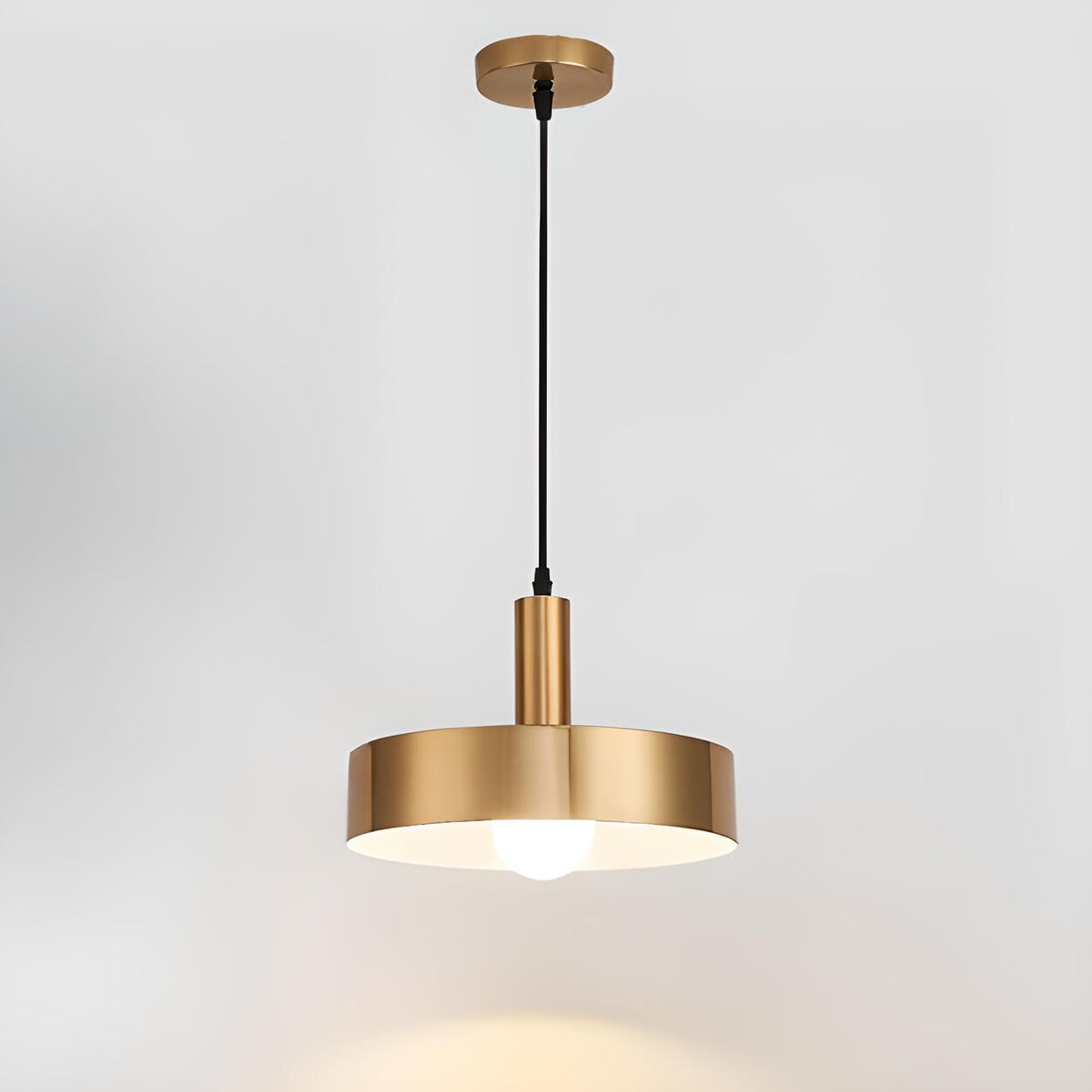 Modern Brass Gold Finish Dome Metal Pendant Lights Set Image - 24