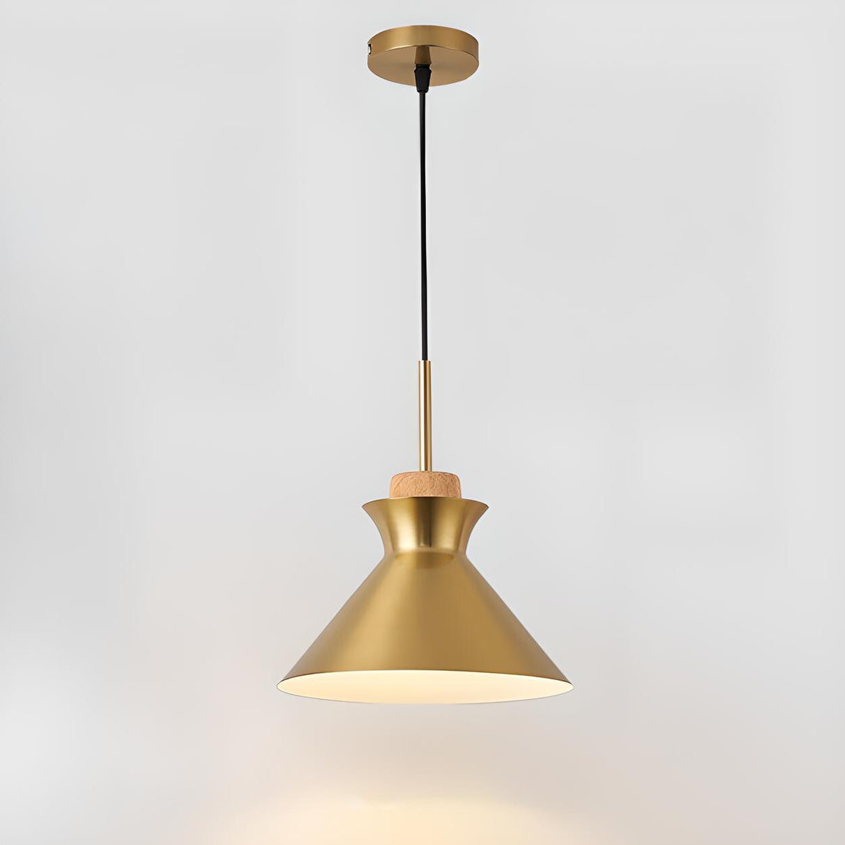 Modern Brass Gold Finish Dome Metal Pendant Lights Set Image - 25