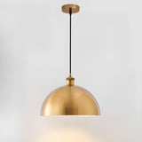 Modern Brass Gold Finish Dome Metal Pendant Lights Set Image - 26