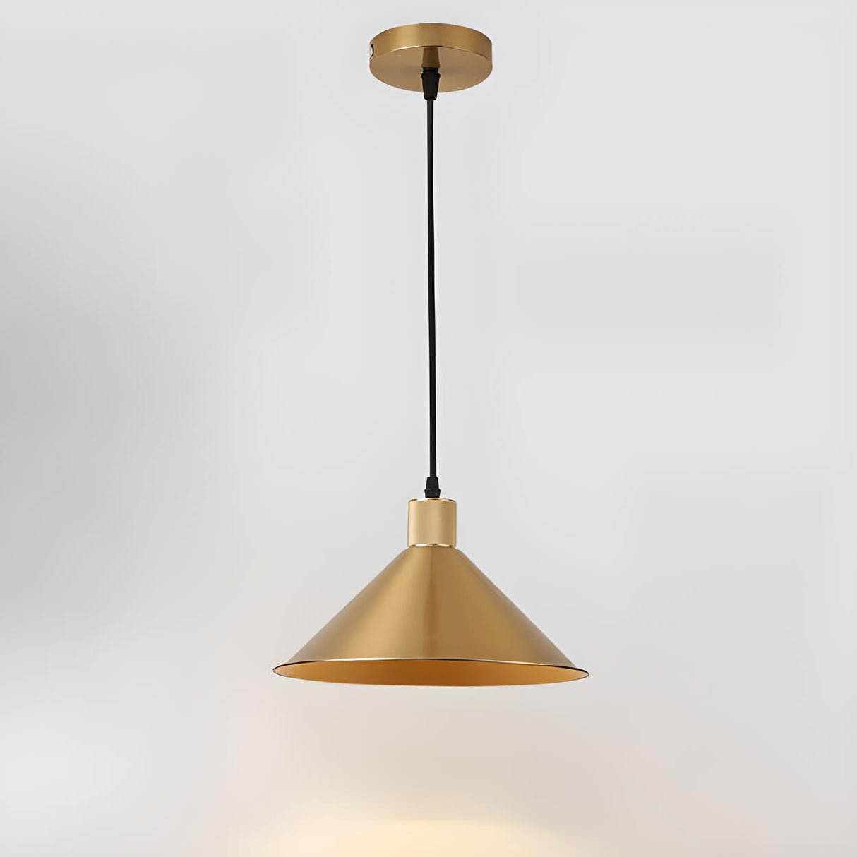 Modern Brass Gold Finish Dome Metal Pendant Lights Set Image - 27