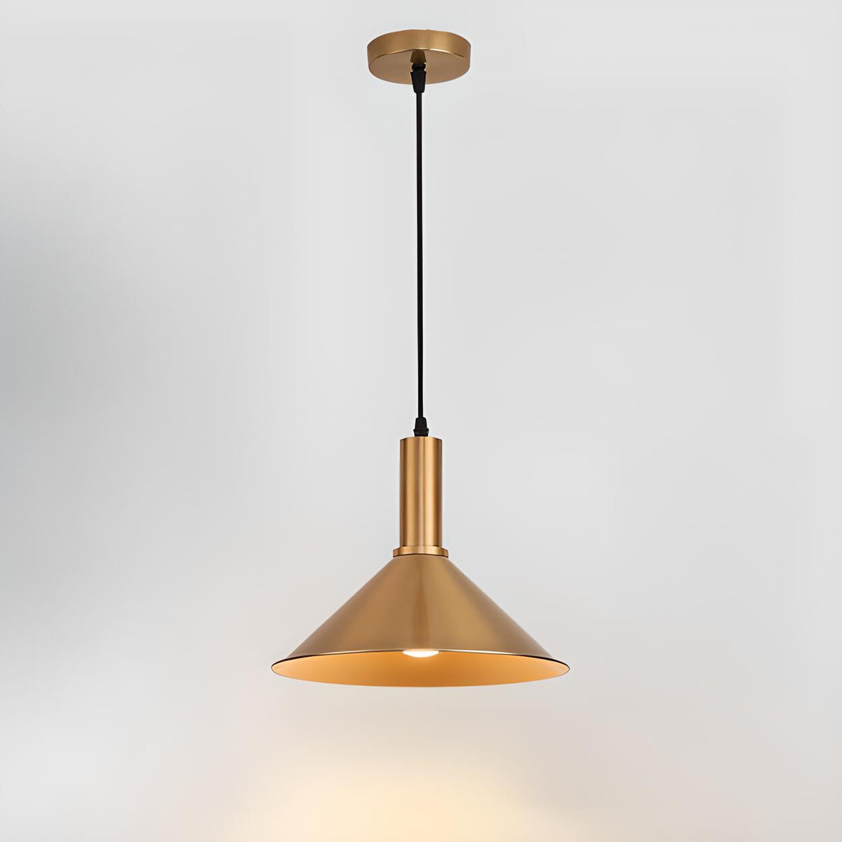 Modern Brass Gold Finish Dome Metal Pendant Lights Set Image - 30