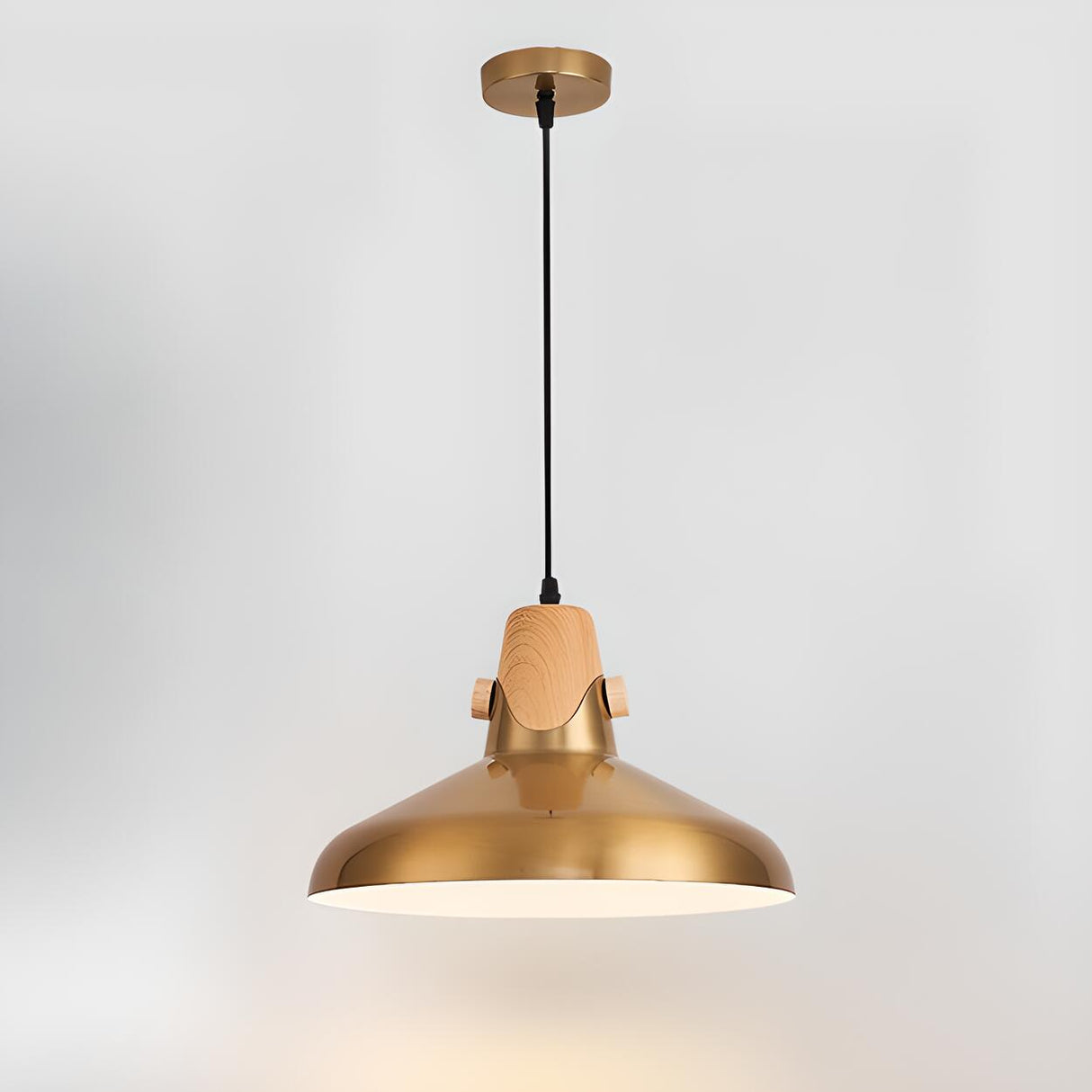 Modern Brass Gold Finish Dome Metal Pendant Lights Set Image - 33