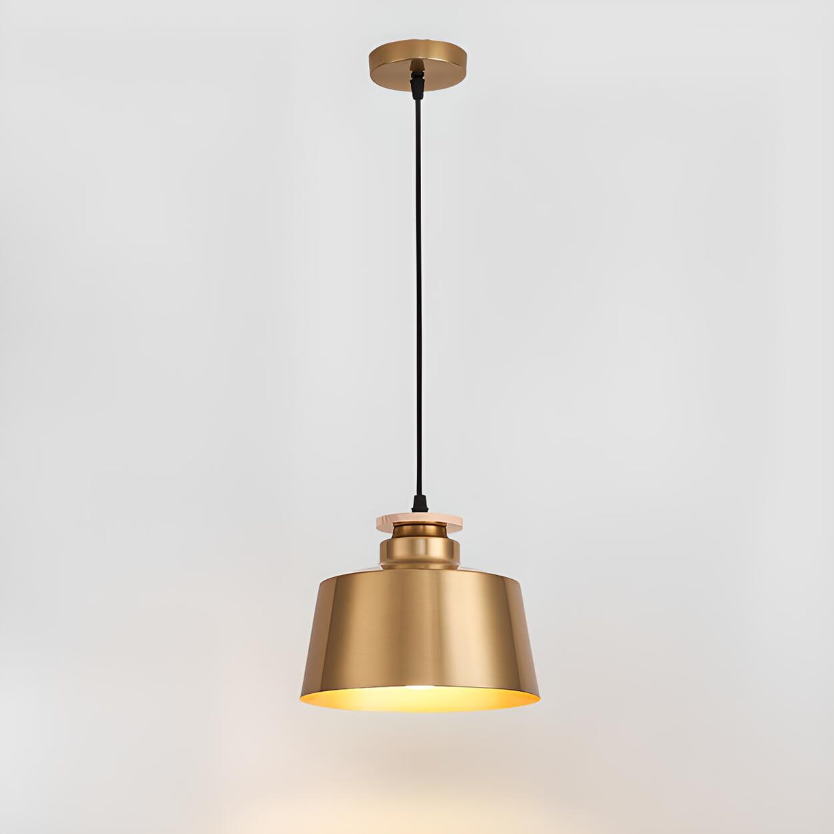 Modern Brass Gold Finish Dome Metal Pendant Lights Set Image - 34