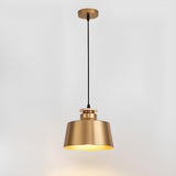 Modern Brass Gold Finish Dome Metal Pendant Lights Set Image - 34