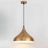 Modern Brass Gold Finish Dome Metal Pendant Lights Set Image - 36