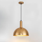 Modern Brass Gold Finish Dome Metal Pendant Lights Set Image - 39