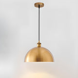 Modern Brass Gold Finish Dome Metal Pendant Lights Set Image - 40