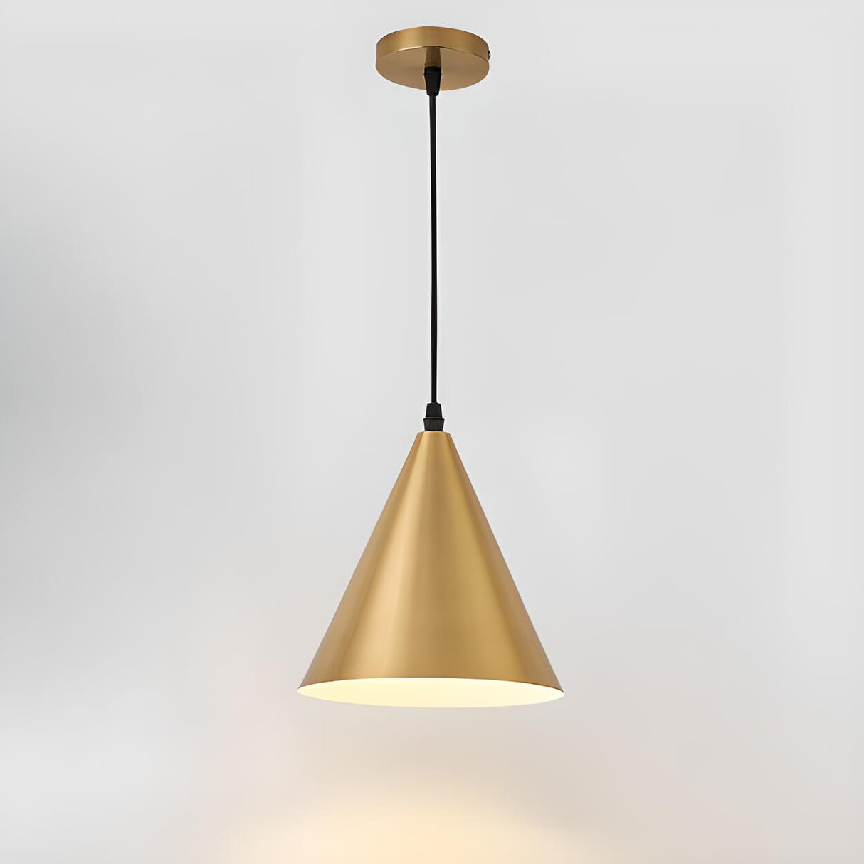 Modern Brass Gold Finish Dome Metal Pendant Lights Set Image - 42