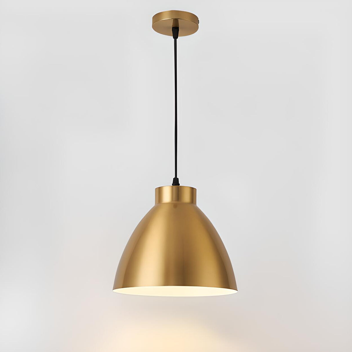 Modern Brass Gold Finish Dome Metal Pendant Lights Set Image - 44