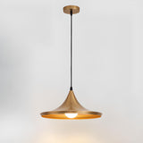 Modern Brass Gold Finish Dome Metal Pendant Lights Set Image - 45