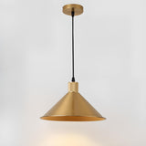 Modern Brass Gold Finish Dome Metal Pendant Lights Set Image - 46