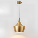 Modern Brass Gold Finish Dome Metal Pendant Lights Set Image - 47