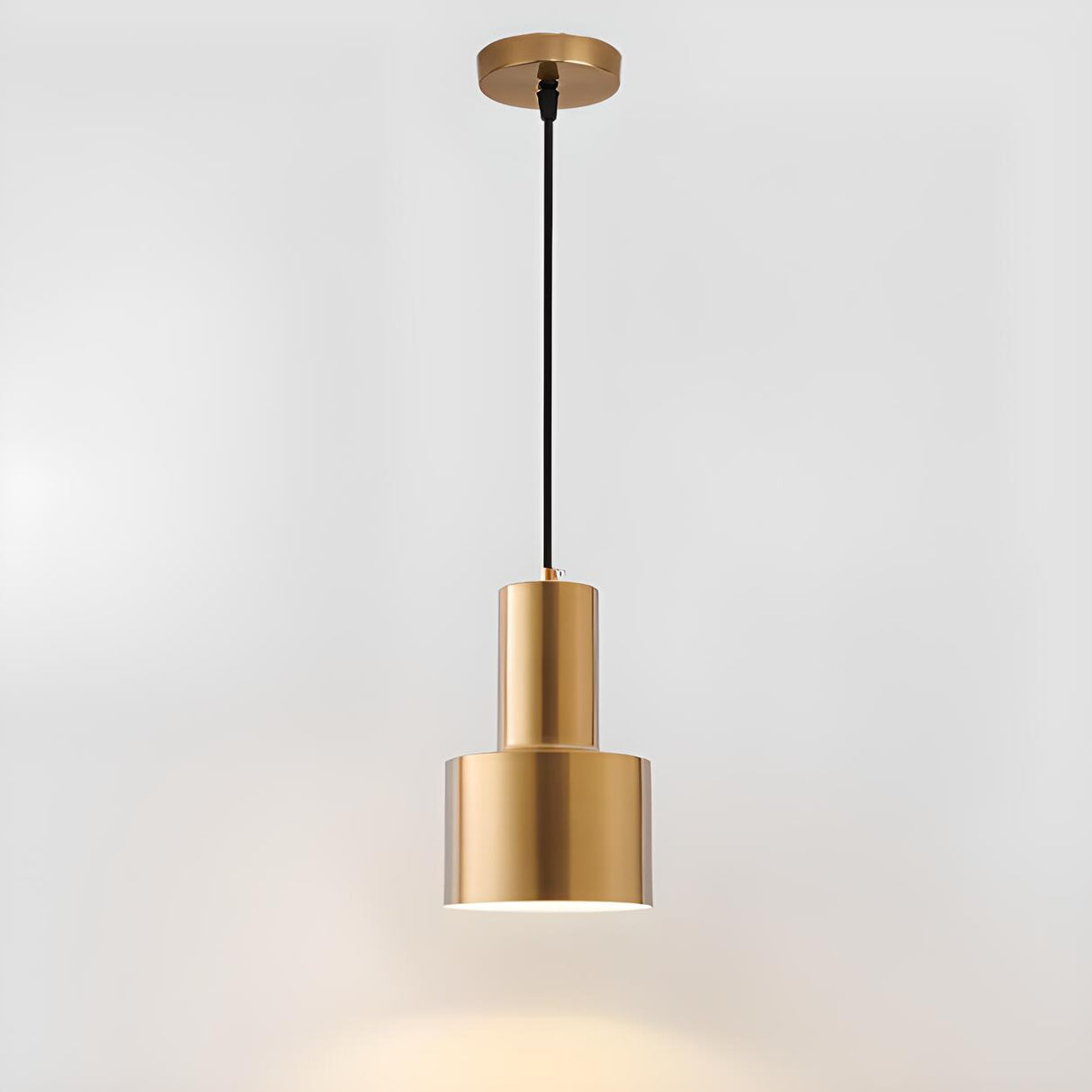 Modern Brass Gold Finish Dome Metal Pendant Lights Set Image - 48