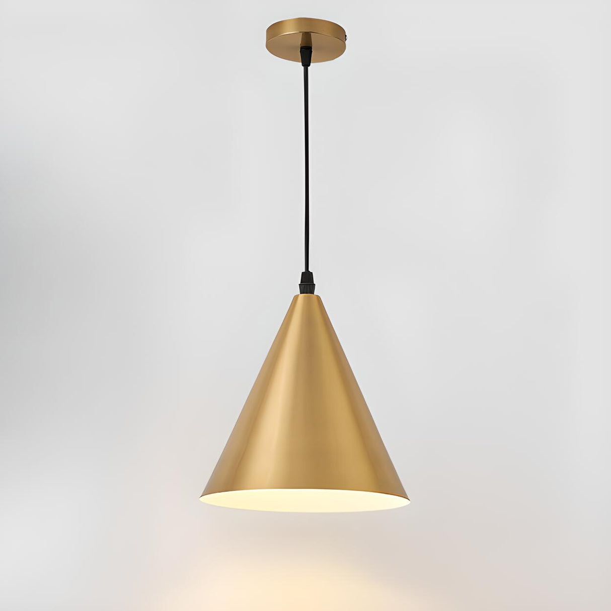 Modern Brass Gold Finish Dome Metal Pendant Lights Set Image - 49