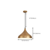 Modern Brass Gold Finish Dome Metal Pendant Lights Set #size