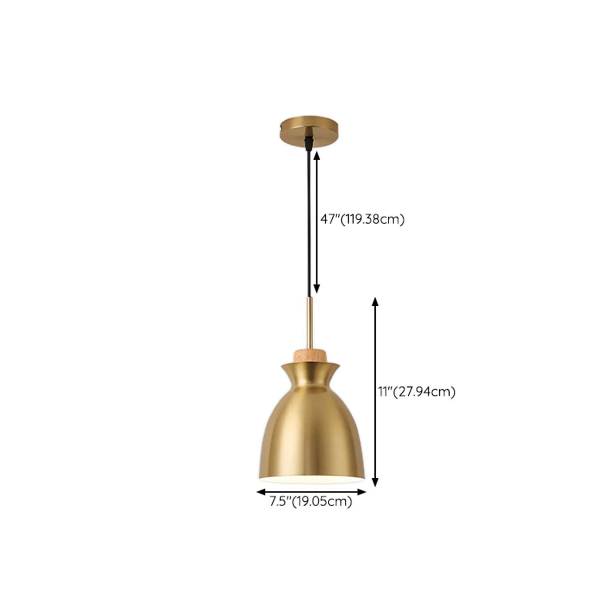 Modern Brass Gold Finish Dome Metal Pendant Lights Set Image - 57