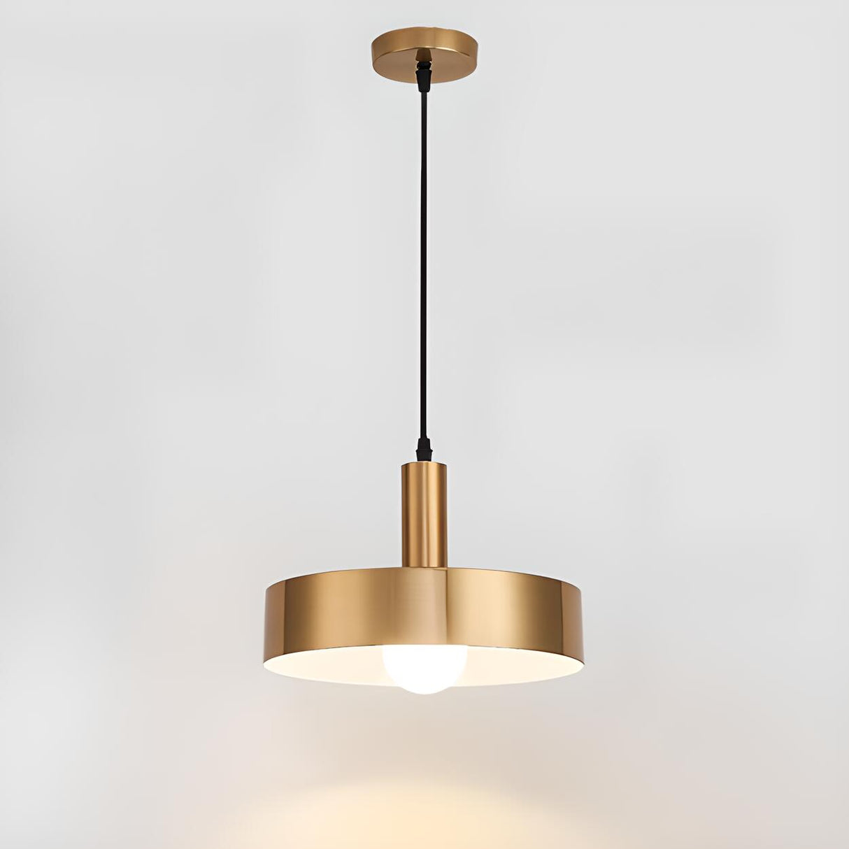 Modern Brass Gold Finish Dome Metal Pendant Lights Set Image - 6