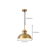 Modern Brass Gold Finish Dome Metal Pendant Lights Set Image - 61