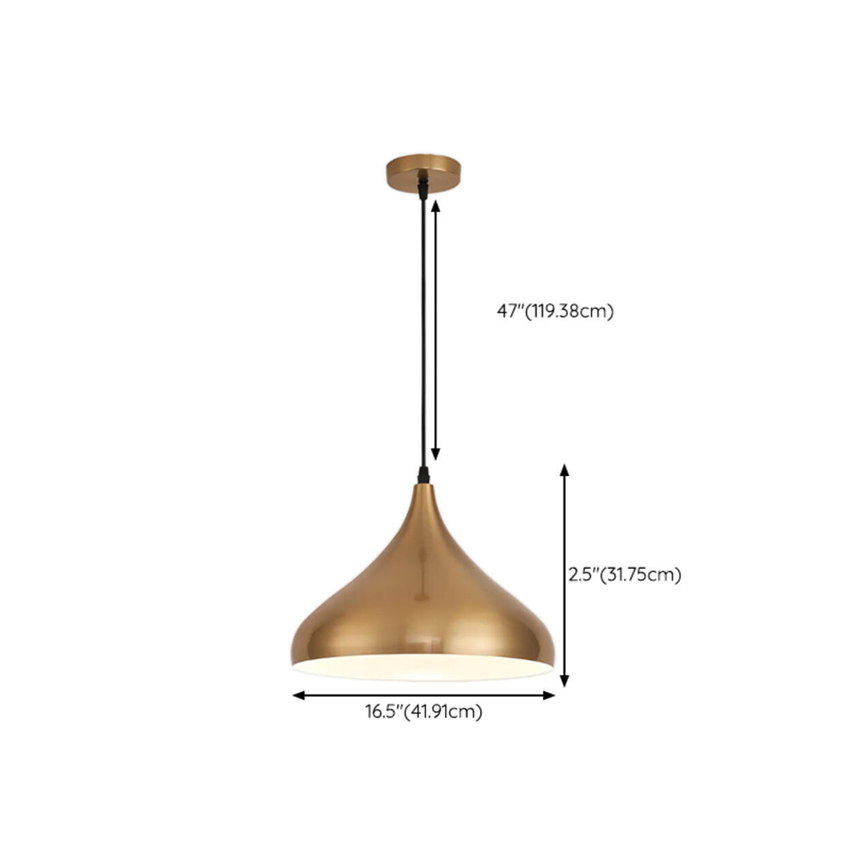 Modern Brass Gold Finish Dome Metal Pendant Lights Set Image - 62