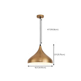 Modern Brass Gold Finish Dome Metal Pendant Lights Set Image - 62