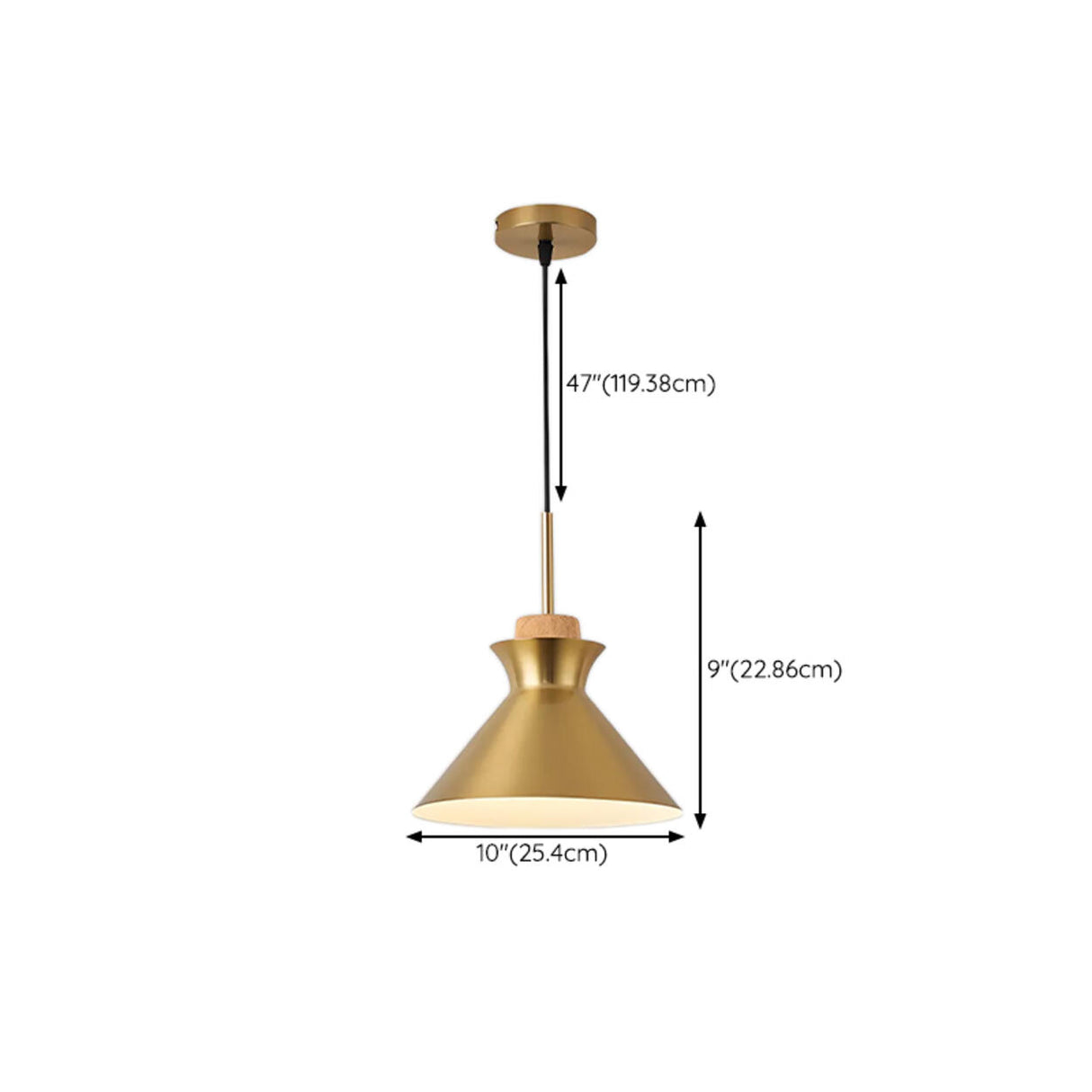 Modern Brass Gold Finish Dome Metal Pendant Lights Set Image - 65