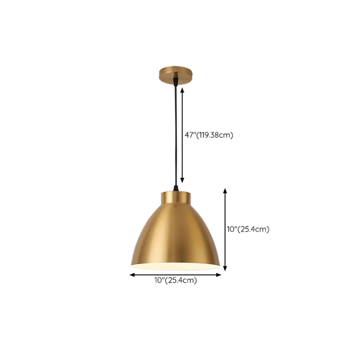 Modern Brass Gold Finish Dome Metal Pendant Lights Set Image - 67