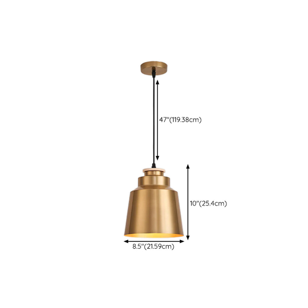 Modern Brass Gold Finish Dome Metal Pendant Lights Set Image - 78