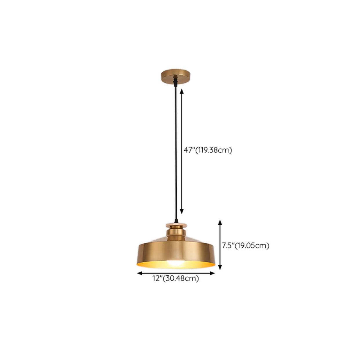 Modern Brass Gold Finish Dome Metal Pendant Lights Set Image - 83