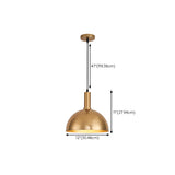 Modern Brass Gold Finish Dome Metal Pendant Lights Set Image - 85