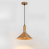 Modern Brass Gold Finish Dome Metal Pendant Lights Set Image - 9