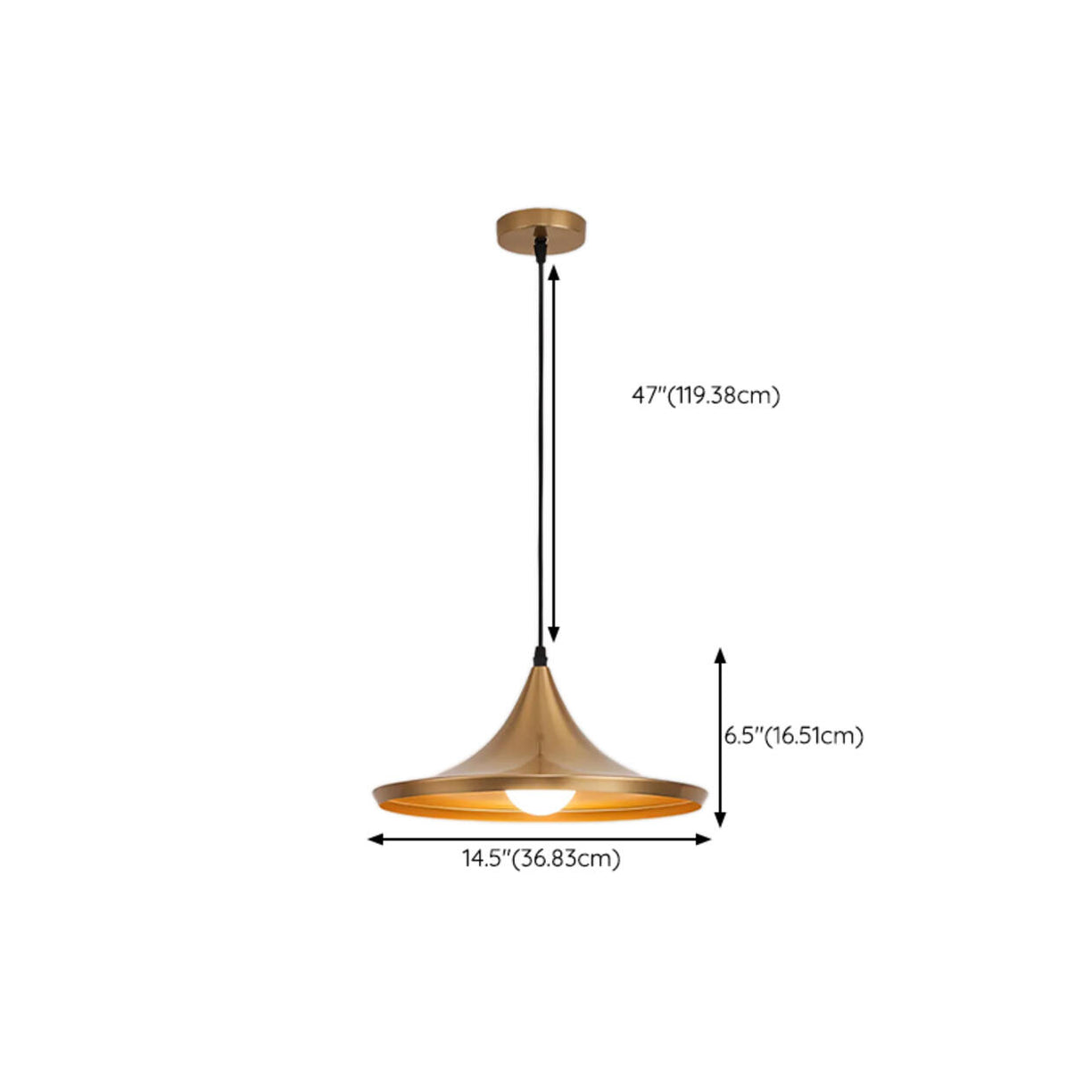 Modern Brass Gold Finish Dome Metal Pendant Lights Set Image - 90