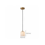 Modern Brass Metal Bowl Stone Pendant Light Set Image - 16