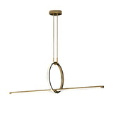 Modern Brass Ring and Linear Kitchen Island Light  Image - 5