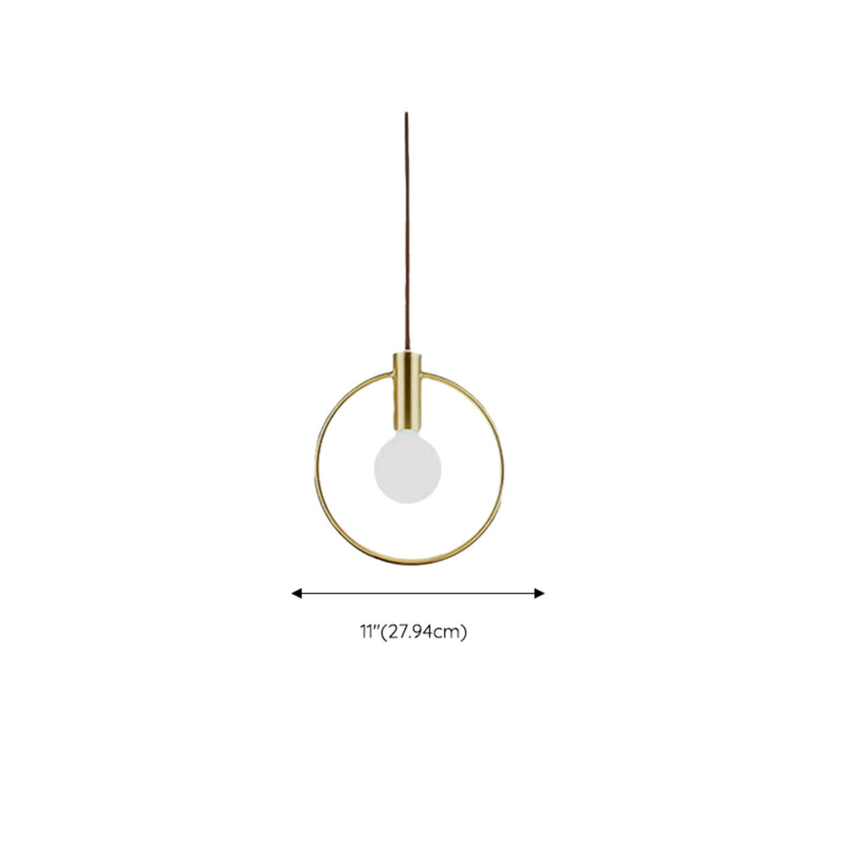 Modern Brass Ring White Glass Globe Kitchen Pendant Light Image - 11