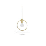 Modern Brass Ring White Glass Globe Kitchen Pendant Light Image - 11