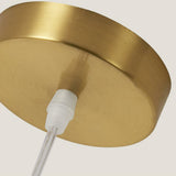 Modern Brass Ring White Glass Globe Kitchen Pendant Light Image - 8