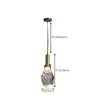 Modern Brass Rock Clear Crystal Pendant LIght #size